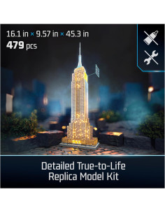 Kit Modelo 3D Edificio Empire State 4D Build con LED 479 Pzs 2