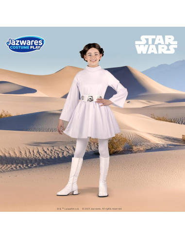 Disfraz de Princesa Leia para Niñas Jazwares - Vestido con Capucha y Peluca
