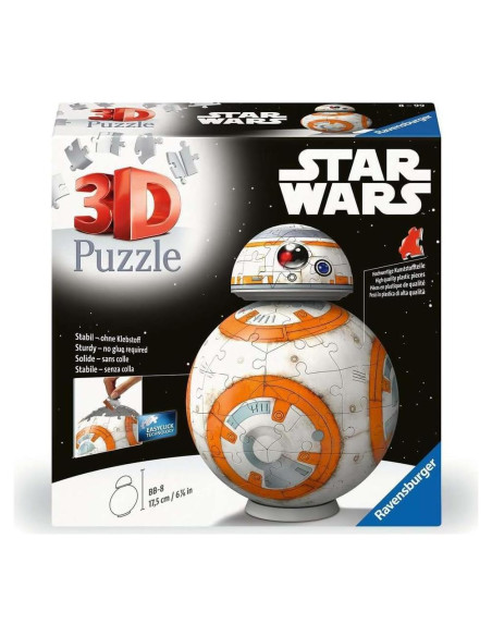 Rompecabezas 3D Ravensburger BB-8 Star Wars 99 Piezas Rompecabezas 3D Ravensburger BB-8 Star Wars 99 Piezas