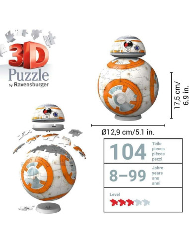 Rompecabezas 3D Ravensburger BB-8 Star Wars 99 Piezas