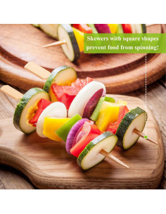 300 Palillos de Bambú FATLODA 11.94 cm para Aperitivos 2