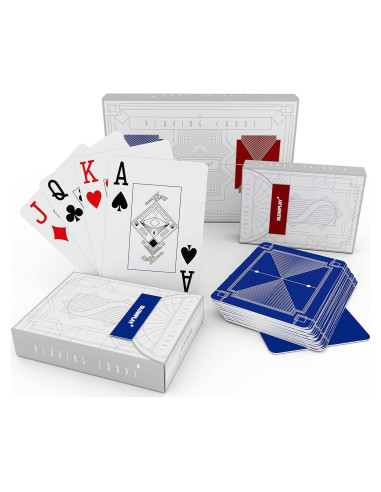 Set de Cartas de Póker SLOWPLAY 100% Plástico Jumbo 2 Barajas