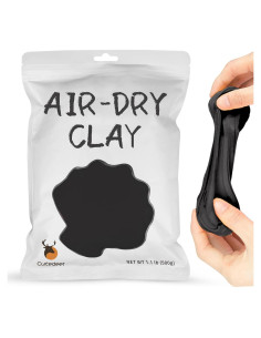 Arcilla Secada al Aire Cutedeer Negra 500g - Suave y No Tóxica