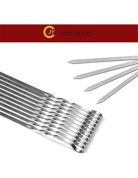Pinchos de Kabob JY COOKMENT 35.56 cm Acero Inoxidable Set 12