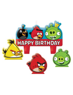 Juego de Velas Moldeadas Amscan Angry Birds - Cumpleaños