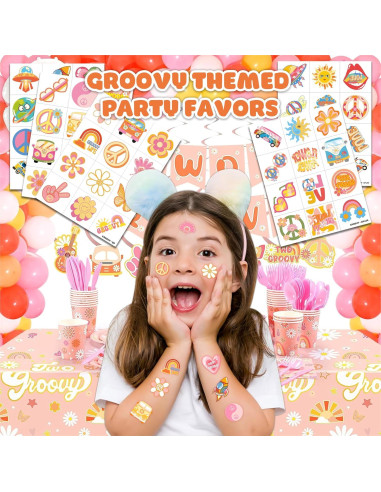 60 Tatuajes Temporales Retro 60s 70s para Niños - 91TATTOOS