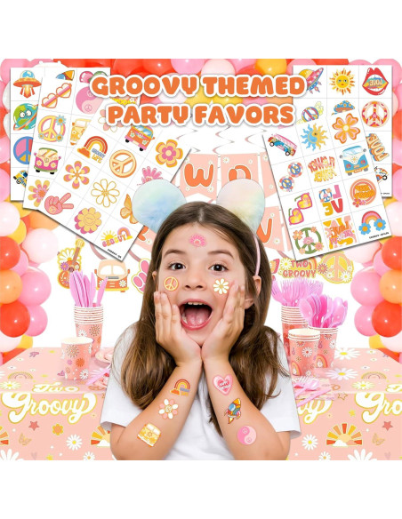 60 Tatuajes Temporales Retro 60s 70s para Niños - 91TATTOOS