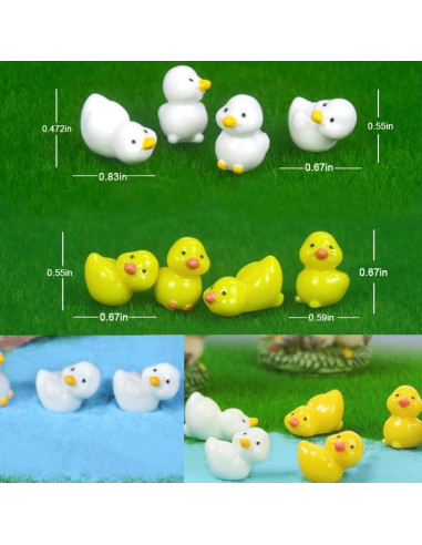 48 Piezas Mini Animales de Resina Damyda - Pollos, Conejos, Ovejas