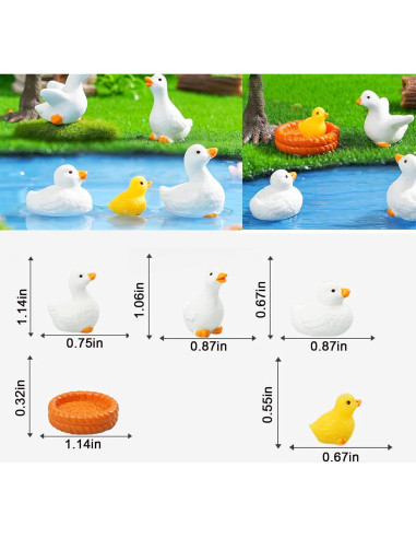48 Piezas Mini Animales de Resina Damyda - Pollos, Conejos, Ovejas