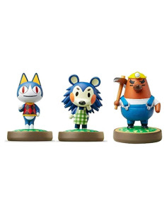 Paquete de 3 Amiibo Animal Crossing Rover Mabel Resetti