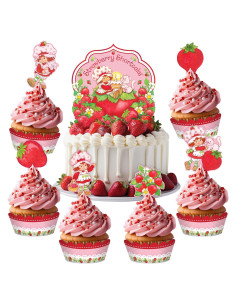 Decoraciones de Fiesta de Fresa Treasures Gifted - 1 Topper y 24 Fundas