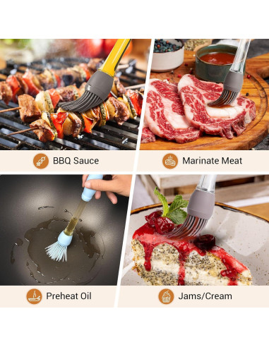 Paquete de 4 Pinceles de Silicona AWROSE para Cocinar