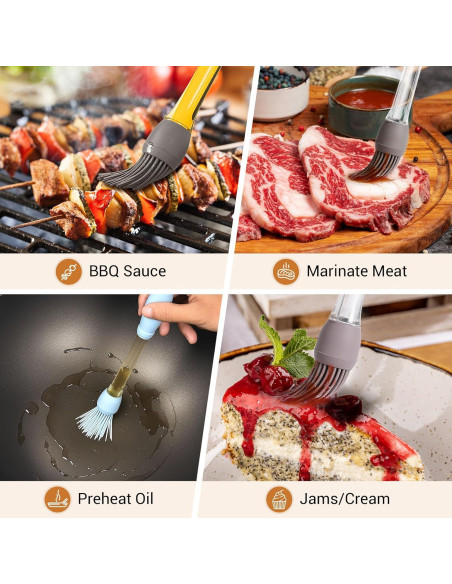 Paquete de 4 Pinceles de Silicona AWROSE para Cocinar