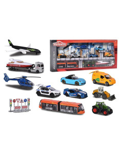Cofre de Descubrimiento Majorette 10 Vehículos Metal 1:64