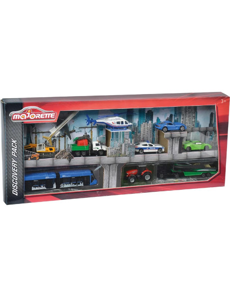 Cofre de Descubrimiento Majorette 10 Vehículos Metal 1:64