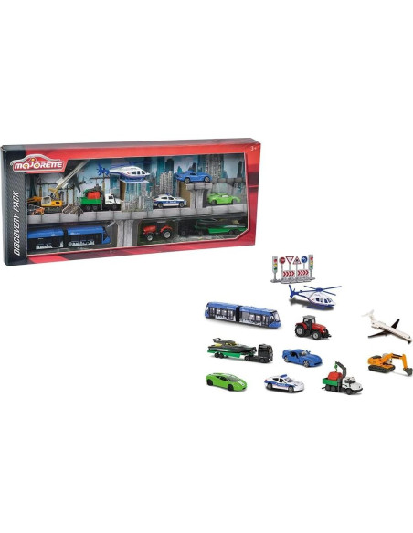 Cofre de Descubrimiento Majorette 10 Vehículos Metal 1:64
