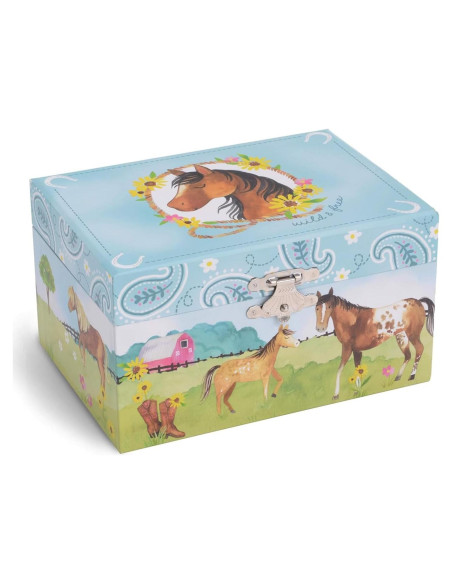 Caja de Joyería Musical Jewelkeeper Caballo Giratorio 15x11cm