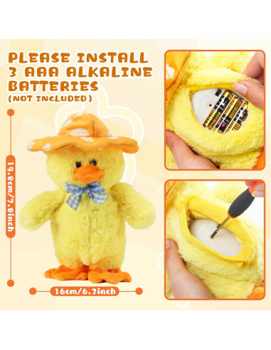 Juguete Interactivo Pato Cantante Hablante MILEGI 20 cm