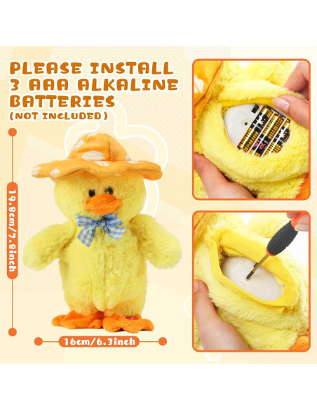 Juguete Interactivo Pato Cantante Hablante MILEGI 20 cm