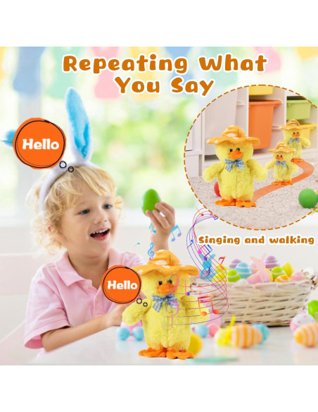 Juguete Interactivo Pato Cantante Hablante MILEGI 20 cm