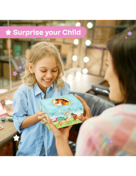 Caja de Joyería Musical Jewelkeeper Caballo Giratorio 15x11cm