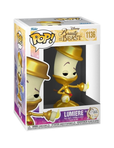 Figura de Vinilo Pop! Lumiere Funko - La Bella y la Bestia 9.5 cm