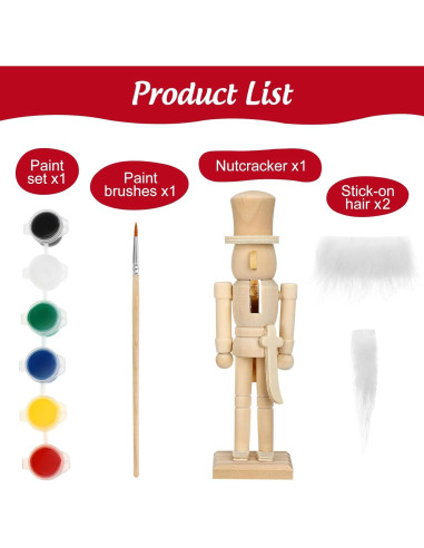 Figuras de Cascanueces de Madera Beavorty para Pintar DIY