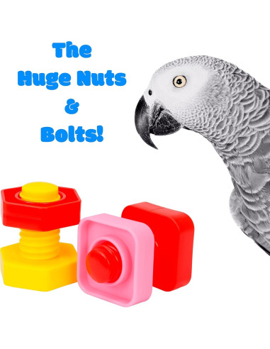 Bonka Bird Toys 3505 Pk6 Tuercas y Tornillos Gigantes para Aves