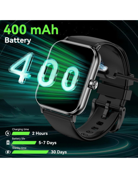 Reloj Inteligente QONBINK TG38 Negro 1.85" HD Fitness IP68