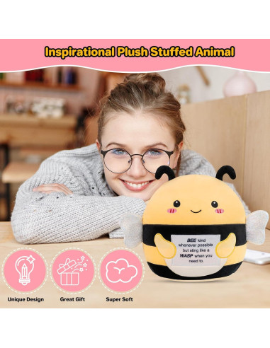 Abeja de Peluche TOYSYM 25.4 cm con Mensaje Motivacional