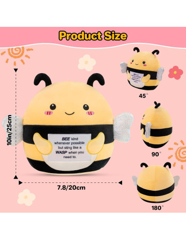 Abeja de Peluche TOYSYM 25.4 cm con Mensaje Motivacional