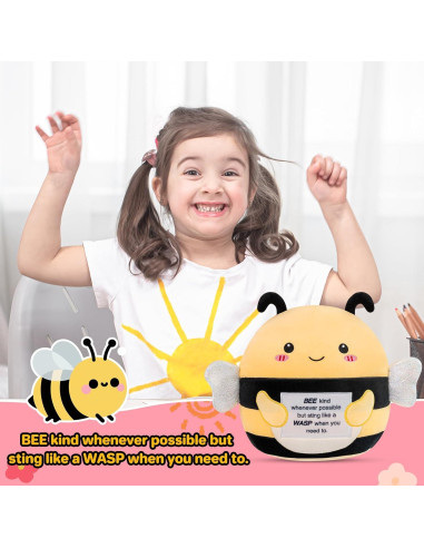 Abeja de Peluche TOYSYM 25.4 cm con Mensaje Motivacional
