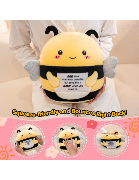 Abeja de Peluche TOYSYM 25.4 cm con Mensaje Motivacional