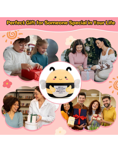 Abeja de Peluche TOYSYM 25.4 cm con Mensaje Motivacional