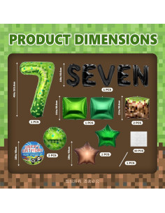 Conjunto de Globos Temáticos de Pixel Verde 16Pcs WENTIYA 2