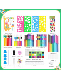 Kit de Dibujo Portátil Homicozy para Niños 4-12 Años - 243 Piezas 2
