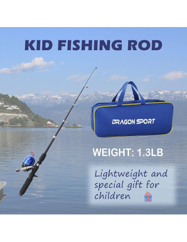 Caña de Pesca para Niños DragonSport 165cm Kit Completo