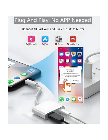 Adaptador Lightning a HDMI 1080P esbeecables para iPhone/iPad
