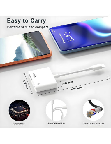 Adaptador Lightning a HDMI 1080P esbeecables para iPhone/iPad