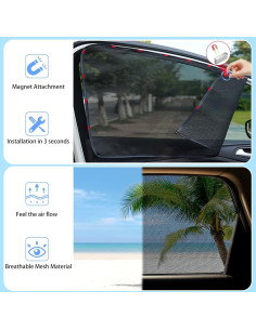 Sombrillas para Ventanas de Auto ZATOOTO 4 Piezas Protección UV 2