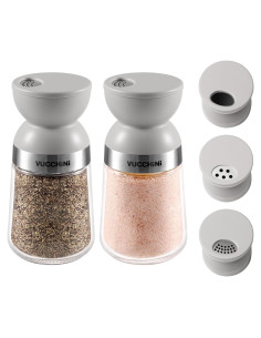Juego de Salero y Pimentero VUCCHINI 147 ml Ajustable Gris