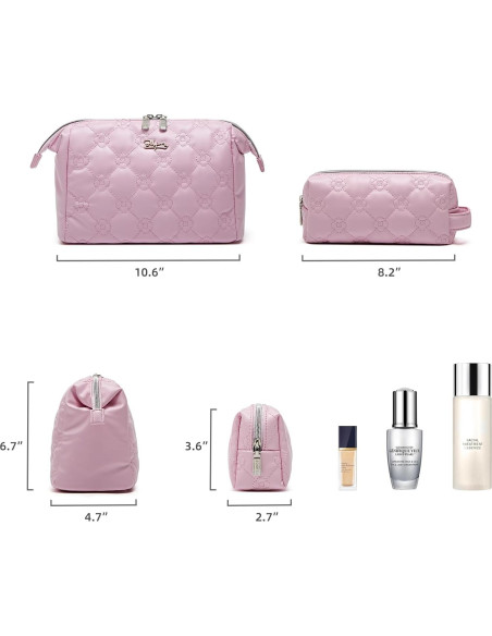 Set de 2 Bolsas de Maquillaje de Viaje BOYATU Rosa