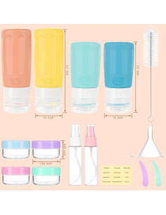 Juego de Botellas de Viaje 18 Piezas Coix Foam A Prueba de Fugas 2