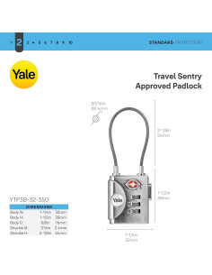 Candado de Combinación TSA Yale YTP3 para Equipaje y Mochilas 2