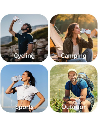 Paquete 2 Botellas de Agua Plegables 1L Hongdouo para Senderismo