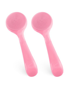 2 Piezas Cepillo Facial de Silicona Tucnoeu Rosa 13x4.1cm