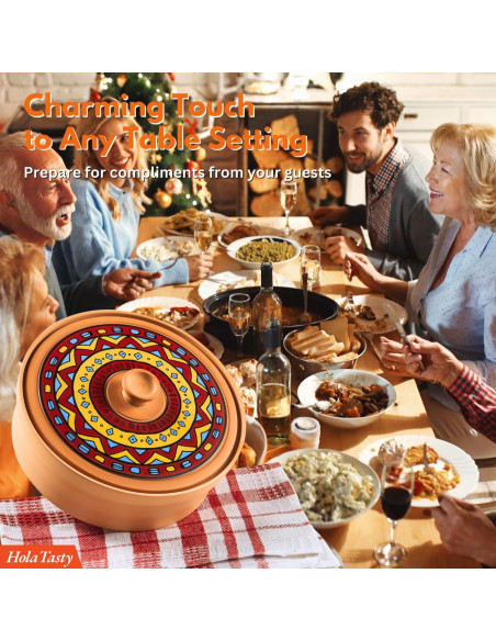 Calentador de Tortillas de Terracota Woobud 8 Pulgadas - Aislamiento Eficaz