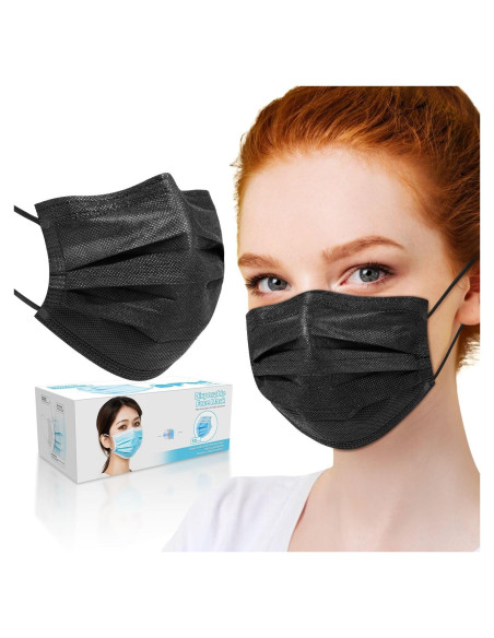Mascarillas Desechables Negras 3 Capas PM PERFORMOTOR 50 Unidades