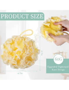 Conjunto de 4 Esponjas de Baño Loofah Sunnyray 60g Exfoliantes 2