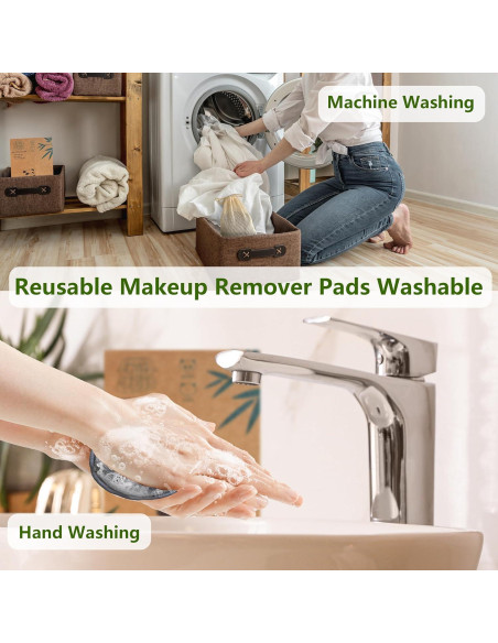 Discos Desmaquillantes Reutilizables Yiwu - 20 Piezas Algodón Bambú